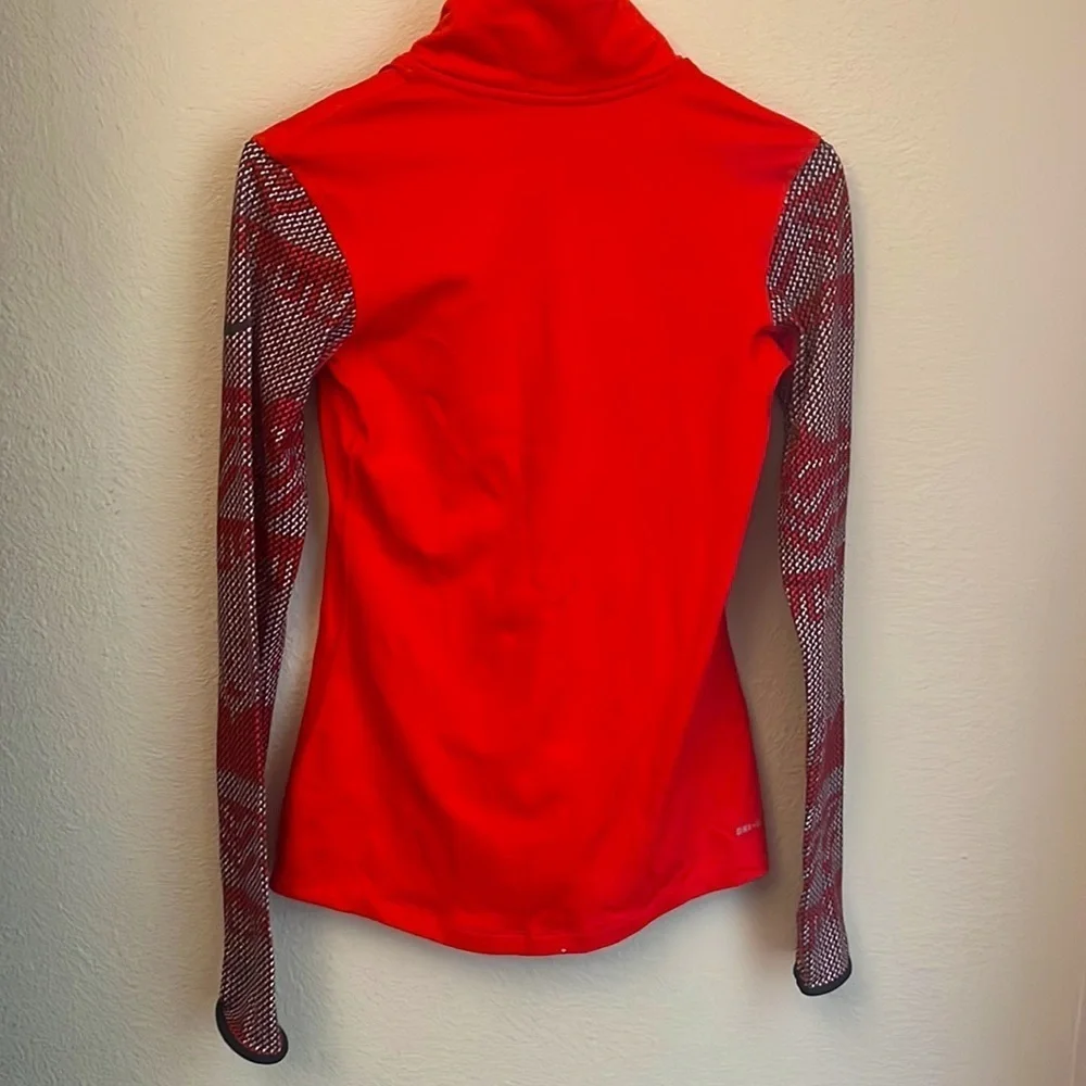 Nike Pro Dri-Fit Red Athletic Pullover Quarter Zip - Size S